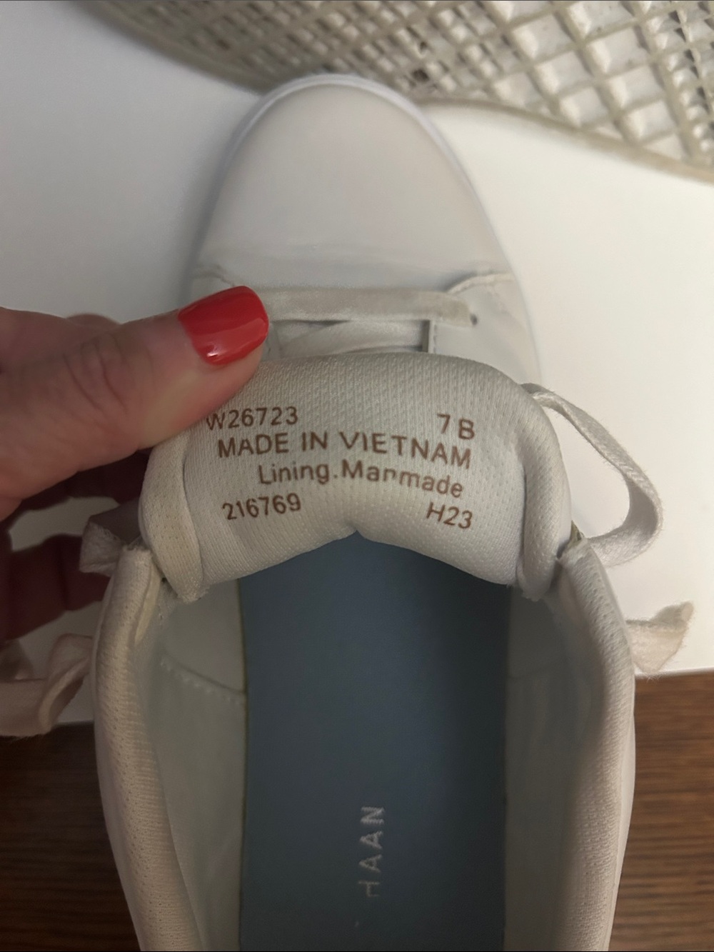 Cole Haan White Leather Lace-Up Sneakers - Picture 7 of 8
